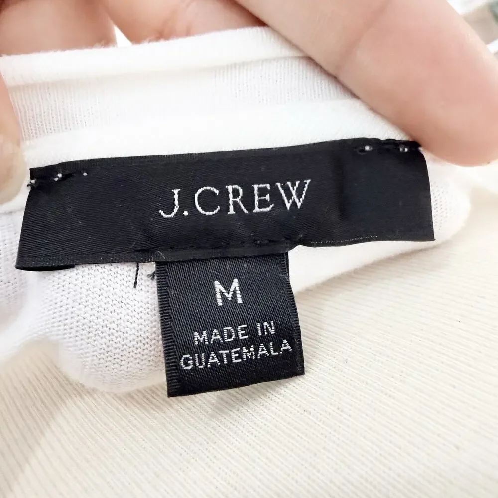 new J.Crew Tiered Dress in Broken in Jersey White Size Medium F5434